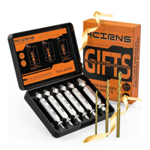 Gifts for Men,9 Pcs Damaged Screw Extractor Set,White Elephant Gifts for Adults Dad,Christmas Stocking Stuffers for Adults Men Him,Cool Stuff Gadgets for Removing Stripped Broken Screws,Mens Gifts