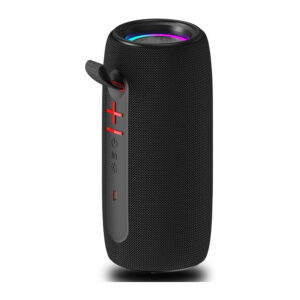 Wireless Portable Bluetooth Speaker: IPX6 Waterproof Outdoor Audio,fm Radio,USB/AUX/SD Card Play,LEDlights,TWS interconnected Stereo,Travel/Camping/Bike/Family/Party（Black）